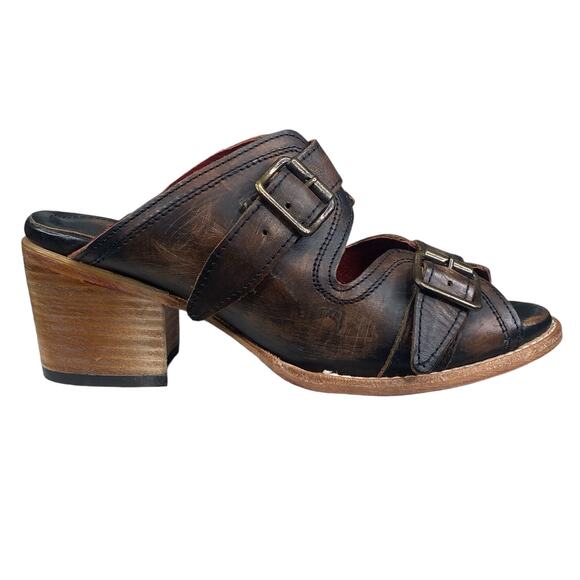 Freebird By Steven Women’s Caprice Brown Distressed Slide Sandal Size US 8 - Picture 1 of 11